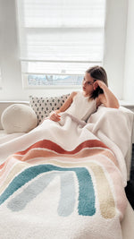 Load image into Gallery viewer, Pastel Rainbow Throw Blanket
