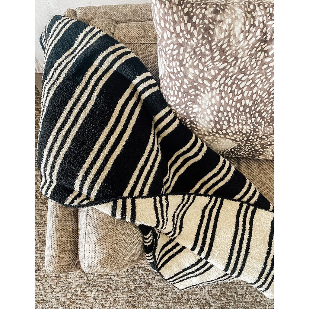 Black & Cream Stripes Blanket